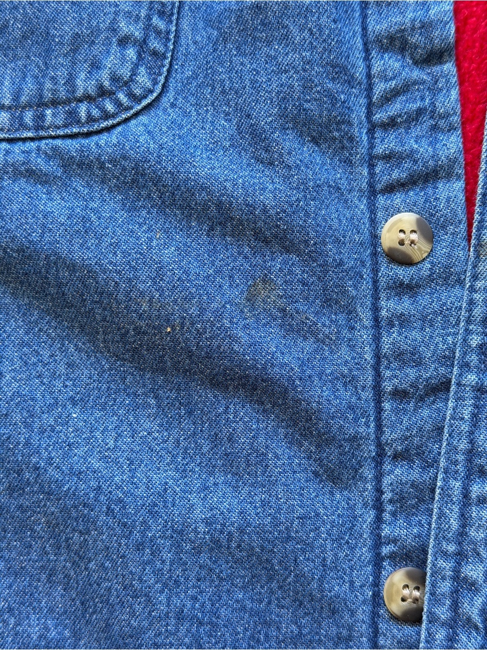 Men's Blue Denim Button-Down Shirt Jacket - Picture 3 of 9
